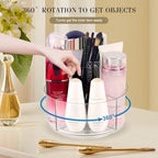 360° Rotating Makeup Organizer Clear Lazy Susan Organizer for Vanity, Cosmetic Display Cases for Bathroom Countertop, Makeup Storage Organizer, Desktop Dresser Sundries Storage Boxes - Image 4