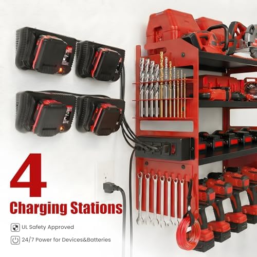 Large Power Tool Organizer Wall Mount with power station - Image 4