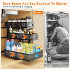2 Pack 3 Tier Under Sink Organizer,Kitchen Cabinet Undersink Storage Drawer - Image 6