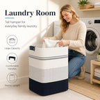 Laundry Hamper, Cotton Rope Laundry Basket with Leather Handles, 22.5-Gallon/85 L Large Clothes Hampers for Laundry, Woven Laundry Baskets for Blankets, Clothing, Bedroom, Living Room, Nursery - Image 5