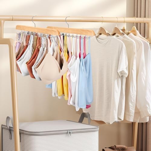 Tank Top Hanger for Closet Organizer, 20 Large Capacity Premium Bra Hanger | Space Saving Hangers with Foldable Metal Hooks, Underwear Storage Bathing Suit Organizer Multi Hanger for Hat, Purse, Belt - Image 7