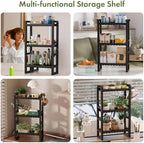 AmazerBath Bamboo Over The Toilet Storage Shelf - 3-Tier Bathroom Organizers and Storage Shelves, 2 in 1 Dual Stable Above Over Toilet Bamboo Shelf Home Storages Rack for Small Bathroom, Black - Image 6