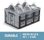 CleverMade Collapsible Utility Crate For Storage, 32L 1 Pack, Stone - Image 4