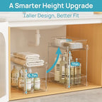 Vtopmart 4 Pack Taller Pull Out Bathroom Under Sink Organizer (S-Higher) - Image 2