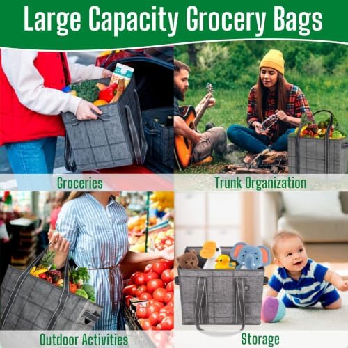 VENO 2 Pack Extra Large Reusable Grocery Shopping Bags Utility Tote - Image 6