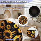 Sunflowers Laundry Basket Oxford Cloth Foldable Hamper 18.9x16.5 Inch - Image 6