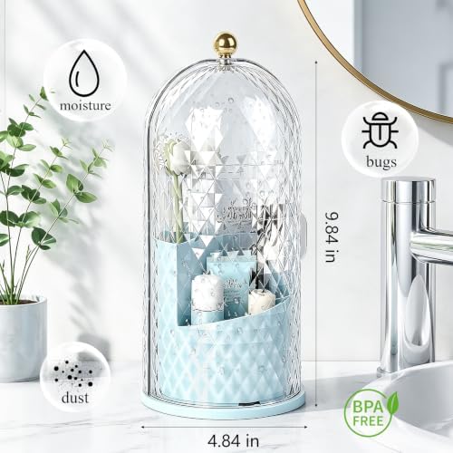 Toothbrush Holder with Cover for Bathroom Countertop, Organizer, Blue - Image 2