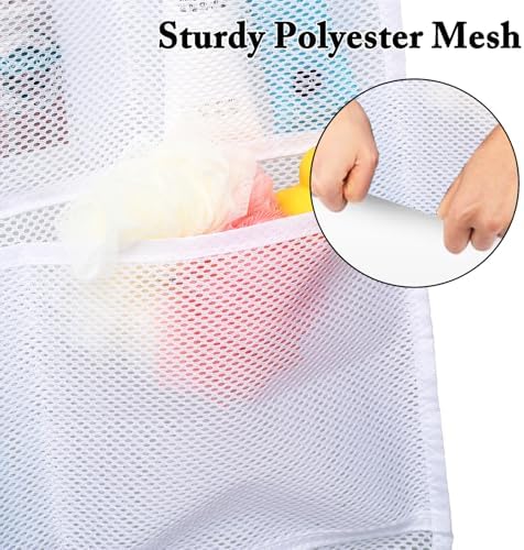 Fammart Mesh Shower Caddy Hanging, Quick-Drying Shower Organizer with 7 Pockets, Portable Bathroom Organizers and Storage for Shampoo, Soap, Loofah, Travel, and Cruise Essentials - Image 3