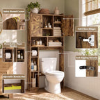 Farmhouse Over The Toilet Storage Cabinet with Barn Door, Reversible Side - Image 6