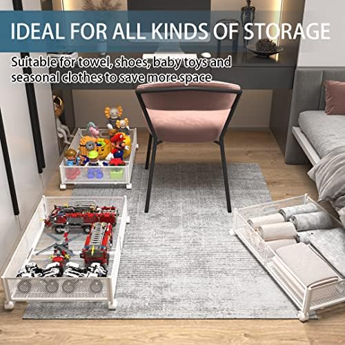 Under Bed Storage Containers, Under Bed Shoe Storage With Wheels, Foldable Bedroom Storage Organization with Handles, Under Bed Storage Bins Drawer For Clothes, Blankets And Shoes, Bedding - Image 6