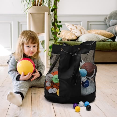 Large Ball Bag, Mesh Sport Bag Adjustable Double Strap - Image 7