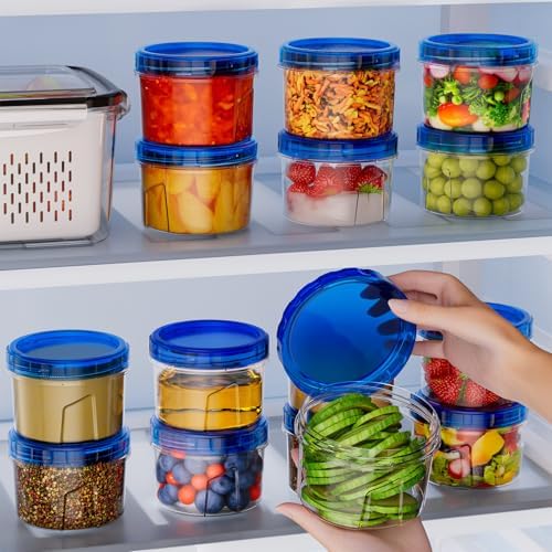 12 Pack-16 OZ Freezer Storage Containers, Small Plastic Containers with Twist Top Lids, BPA Free Food Storage Containers, Reusable Soup Container Microwave/Dishwasher Safe - Image 4