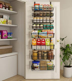 Mefirt 8-Tier Black Over The Door Pantry Organizer, Hanging Shelves by Mefirt