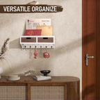 Rebee Vision Key Holder Wall Mount for Home Decor, White & Retro Brown - Image 5