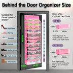 Kotkn Over The Door Shoe Organizer with 12 Large Breathable Pockets - Durable Hanging Storage for the Entire Family's Shoes (Pink) - Image 2