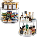 2 Set 2 Tier Non-Skid Acrylic Lazy Susan Organizer - Rotating Spice Rack - Turntable Spinning Organization for Kitchen, Pantry, Countertop, Closet, Bathroom, Vanity, Medicine Cabinet Organizing, 12'' by MakeLifeBetterEasier