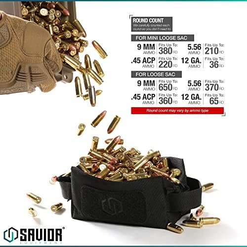 Savior Equipment Loose Sacs 4-Pack Tactical Ammo Pouch Firearm Ammunition Carrier Bag, ID Patches Included, Rifle Carbine Pistol Revolver Ammos Case Shooting Range Gear - Image 4