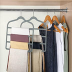 Velvet Pant Clothes Hanger Space Saving Non Slip Hanger Jean Slack Hangers | Multiple Velvet Hanger Closet Organizer Storage and Organization for Jeans,Scarf,Tie(Grey, 5) - Image 4