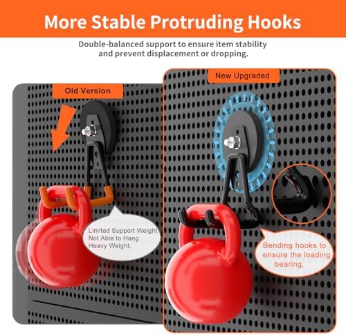 ENUODA Strong Magnetic Hooks Heavy Duty Upgraded Large Magnets with Hooks Magnetic Garage Hooks for Hanging Shovel, Broom, Wreath, Garden Tool, Toolbox, Shed, Garage, Locker, 4PCS - Image 4