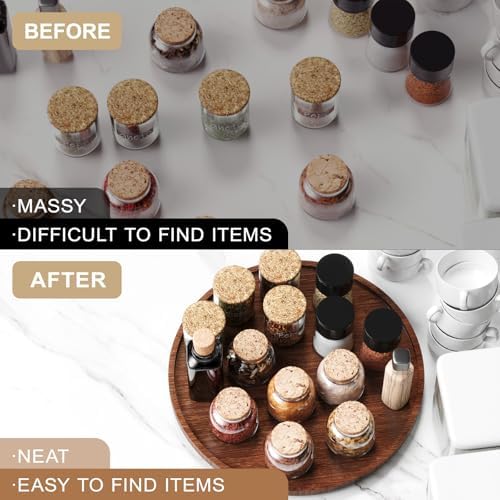 VERTORGAN Lazy Susan Bamboo Organizer for Kitchen, Cabinet,Large(Brown) - Image 5