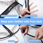 Garment Bags for Hanging Clothes (24''X48'' Set of 12) Suit Bags for Closet Storage Plastic Waterproof Suit Cover Bags with Zipper for Suit, Sweaters, Coat Protector Travel Closet Clothing - Image 3