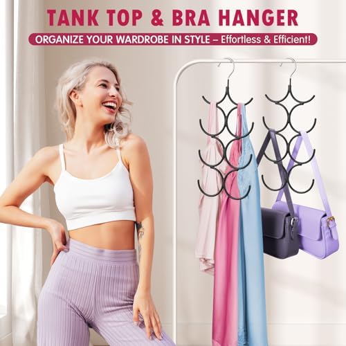 DOIOWN Tank Top Hanger,2 Pack Space Saving Hangers Bra Camisole Hanger,Small Closet Organizers and Storage for Dorm & Apartment Holds Camisoles,Bras,Scarfs,Ties,Belts - Image 2