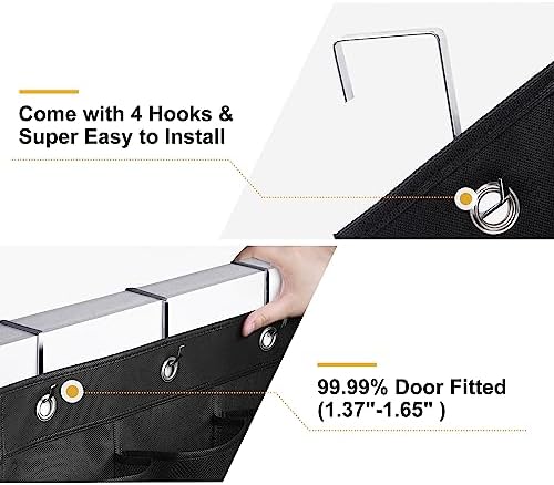 MISSLO 35 Large Pockets Over the Door Shoe Rack for Door Sturdy Oxford Over the Door Shoe Organizer Closet Hanging Shoe Holder Hanger - Image 5