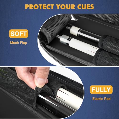 PEKREWS Pool Cue Case, Pool Stick Case 2x2 with 2 Accessories Pockets - Image 2