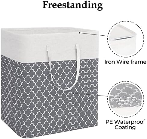 StorageRight Laundry Basket Hamper, 100L Clothes Storage, Clover Grey - Image 3