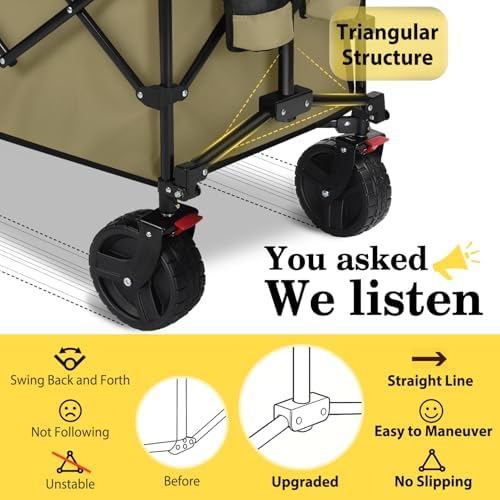 Sekey 300L Extended Collapsible Wagon, 660 lb Capacity, 48 in Long - Image 3