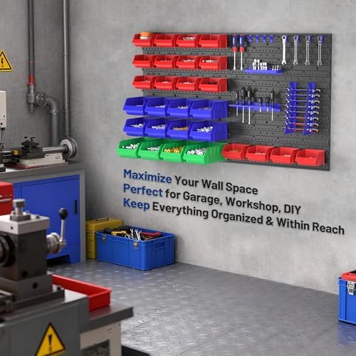 WORKPRO 44PCS Wall Mounted Storage Bins for Garage Storage - Image 2