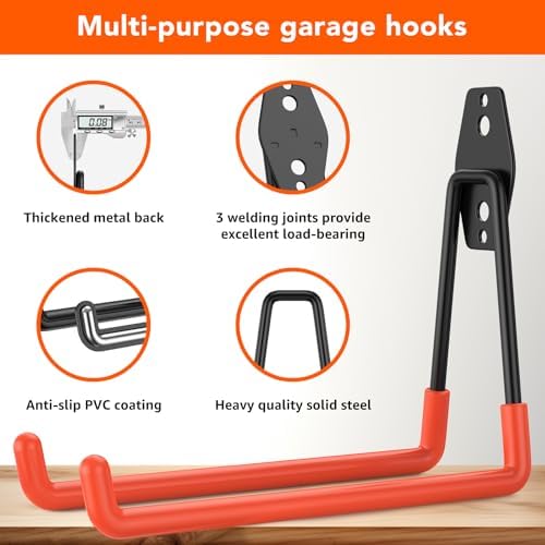 32-Pack Heavy Duty Wall Mount Garage Hooks - Image 3