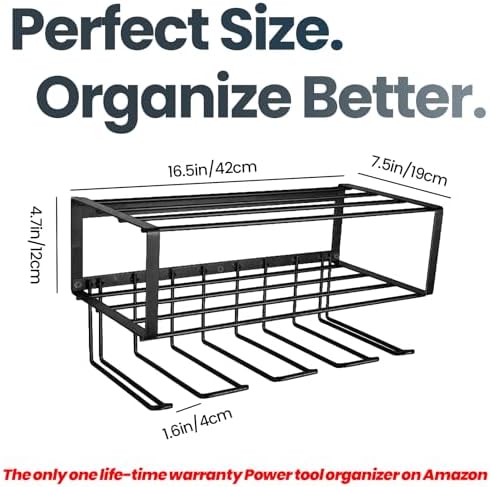 Power Tool Organizer, 120LB Bearing Assemble-free Wall Mount Cordless Drill Holder Utility Racks Storage For Dewalt Milwaukee Christmas Fathers Gifts Husband Garage Workshop On Clearance - Image 4