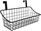 LeleCAT Basket with hook Grid Storage Basket, Hang it behind a door or on a railing, Over the Cabinet Door, Small, BLack,1 Pack - Image 3