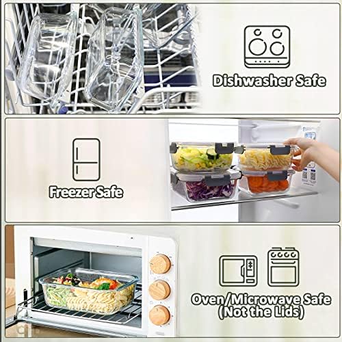 M MCIRCO 6 Pack Extra Large Glass Food Storage Containers with Lids - Image 5