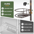 HAMITOR Corner Bathroom Organizer, 4-Tier Tension Pole Shower Caddy, Bronze - Image 3