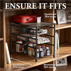 Simple Houseware Stackable 3 Tier Sliding Basket Organizer Drawer, Black - Image 3