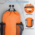 BALEINE 120L Laundry Bag Backpack, 900D Oxford Fabric Large Travel Laundry Bags with Shoulder Straps and 2 Mesh Pockets for College Dorm, Apartment, Laundromat (Orange, 120L) - Image 3