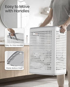 SONGMICS Laundry Hamper with Lid, 75 L Ventilated Basket, Cutout Handles - Image 5