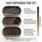 YKAJO Dark Emperador Oval Marble Tray, 11.8x5.9 Vanity Perfume Organizer - Image 4