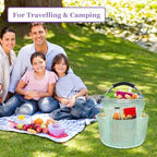 17L Cleaning Caddy for Cleaning Supplies, Foldable Tool Bucket Organizer with 6 Side Pockets, Portable Garden Tool Bag in PVC Resin, Folding Storage Basket for Camping, Gardening, Green - Image 6