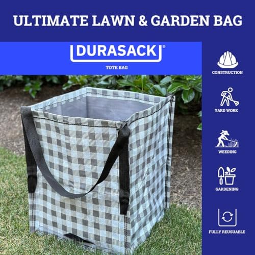 DURASACK Heavy Duty Storage Tote Bag 22-Gallon, Gingham Gray - Image 6