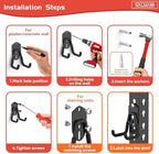 WALMANN Garage Storage Hooks, Wall Mount Utility Hooks for Tools, Black - Image 5