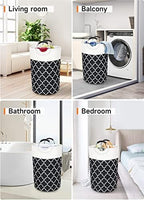 Fabspace Large Laundry Basket Laundry Hamper Bag Washing Bin Clothes Bag Collapsible Tall with Handles Waterproof Travel Bathroom College Essentials Storage for College Dorm, Family (Black) 75L - Image 7