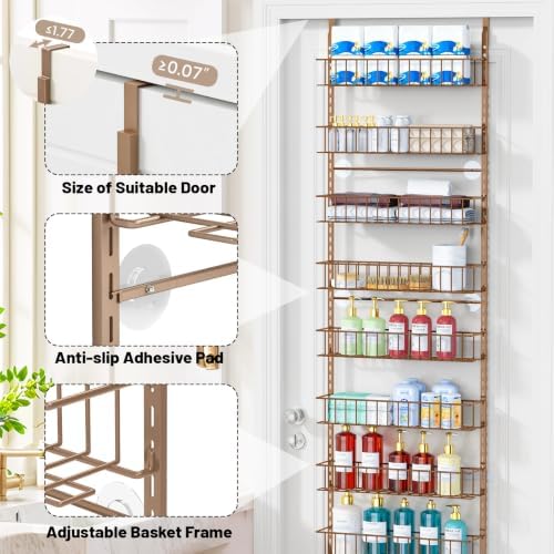 ElegantArray 10-Tier Pantry Door Organizer, Brown - Image 4