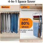 Velvet Pants Hangers Space Saving, 2-Pack Multi-Tier Closet Organizers,Grey | For Jeans Trousers Skirts Leggings Scarves, Non-Slip Vertical Storage for Small Closet, College Dorm & Apartment Essentials - Image 2