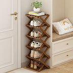 YYW Shoe Rack, Foldable Bamboo Shoes Shelf, Freestanding Shoe Storage Organiser for Entryway, Hallway, Bedroom, Closet (Brown, 6 Layers) by YYW