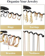 NiHome Wall Mounted Metal Jewelry Organizer Racks for Necklaces, Earrings, Bracelets, Rings, Decorative Display Wave Design Storage Holders for Bedroom, Bathroom, Kitchen, Entryway (2-Pack, Black) - Image 5
