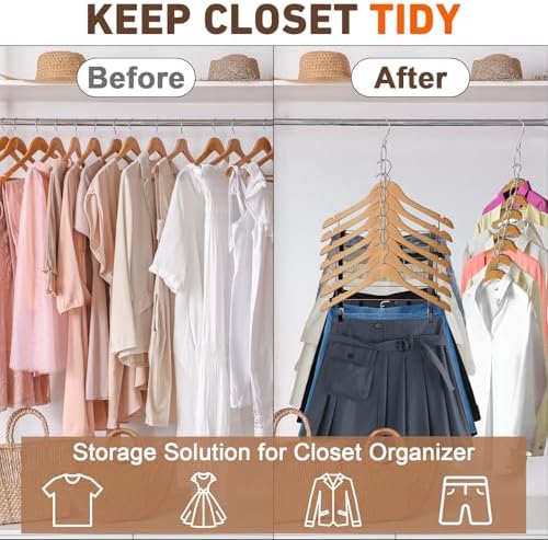 Space Saving Hangers, 4 Pack Metal 7-Loop Clothing Chain Hanger Organizer, Collapsible Closet Space Saver for Clothes, Small Closet Organizers and Storage for Dorm, Home, RV, Travel, Wrinkle Reducing - Image 5