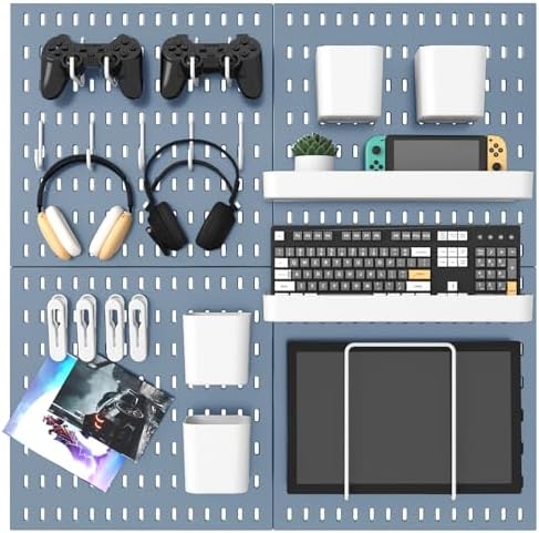 MULSAME Pegboard Combination Kit, 25.2" x 25.2" Wall Mounted Storage Set with 4 Pegboards & 20 Accessories Hanging, Peg Boards Organizer by MULSAME